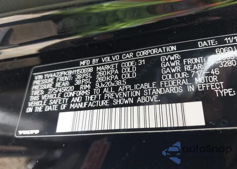 2017 Volvo Xc90 T6 Momentum from USA, damaged, VIN YV4A22PK8H1150698